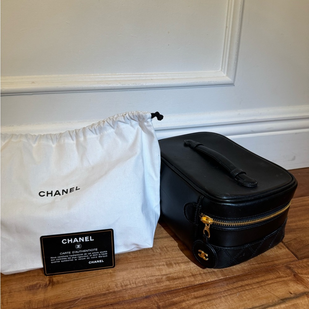 Channel Authentic Vanity Leather Pouch - image 1